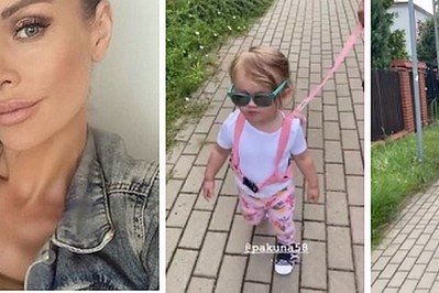 Joanna Krupa prowadza córkę na… smyczy dla dzieci