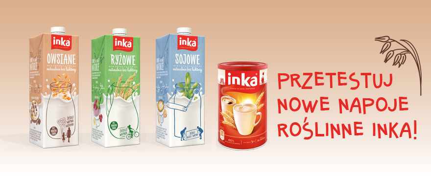 TESTOWANIE Poznaj mleczną alternatywę: rewelacyjny smak i prosty skład! Przetestuj NOWE NAPOJE ROŚLINNE Inka! Do wygrania 50 zestawów!