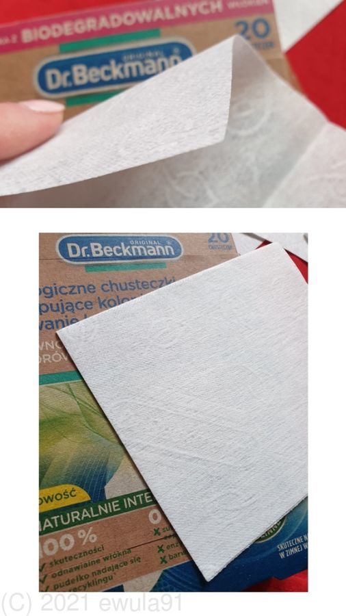 Testowanie - chusteczki wyłapujące kolor Dr.Beckmann