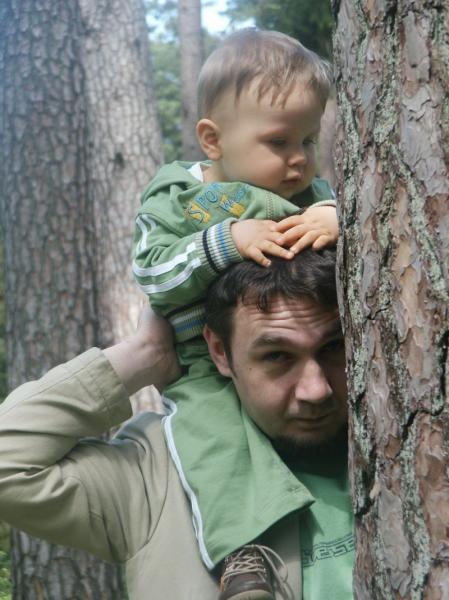 z synem w lesie