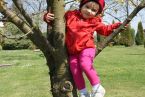 Nasza Mariancia na czereśniowym drzewku u babci w sadzie.