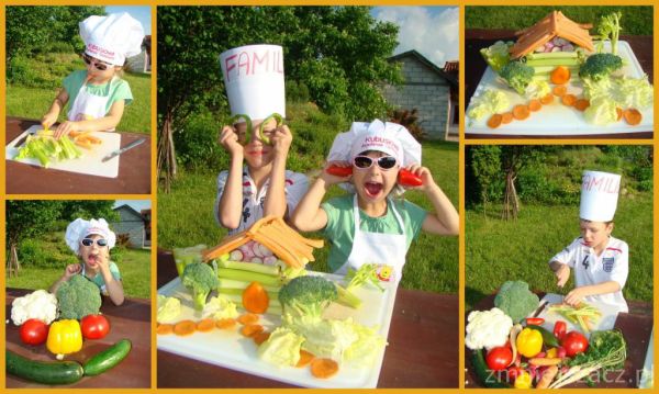Nasze kochane dzieciaki na kolację zaserwowały zdrowy domek warzywny, który był bardzo pyszny i pożywny. Same witaminy z marchewki, selera naciowego oraz z rzodkiewki, drzewka brokułowe oraz selerowe, dróżka marchewkowa i polanka sałatowa! 