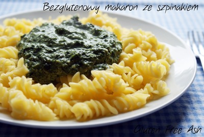 Bezglutenowy makaron ze szpinakiem